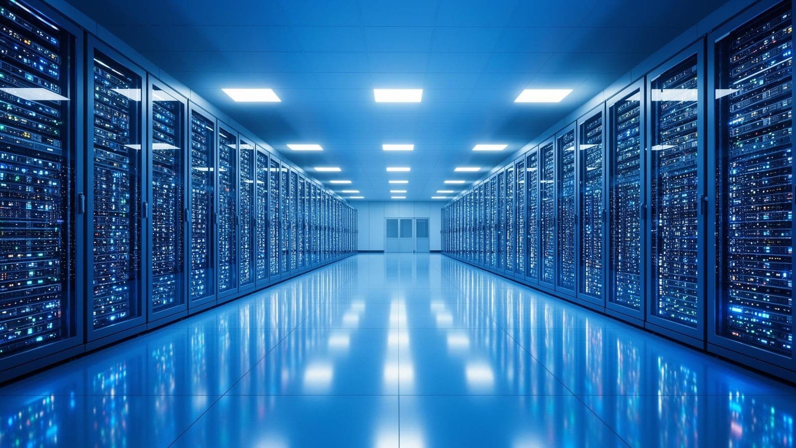 Clean modern server room representing managed cloud infrastructure