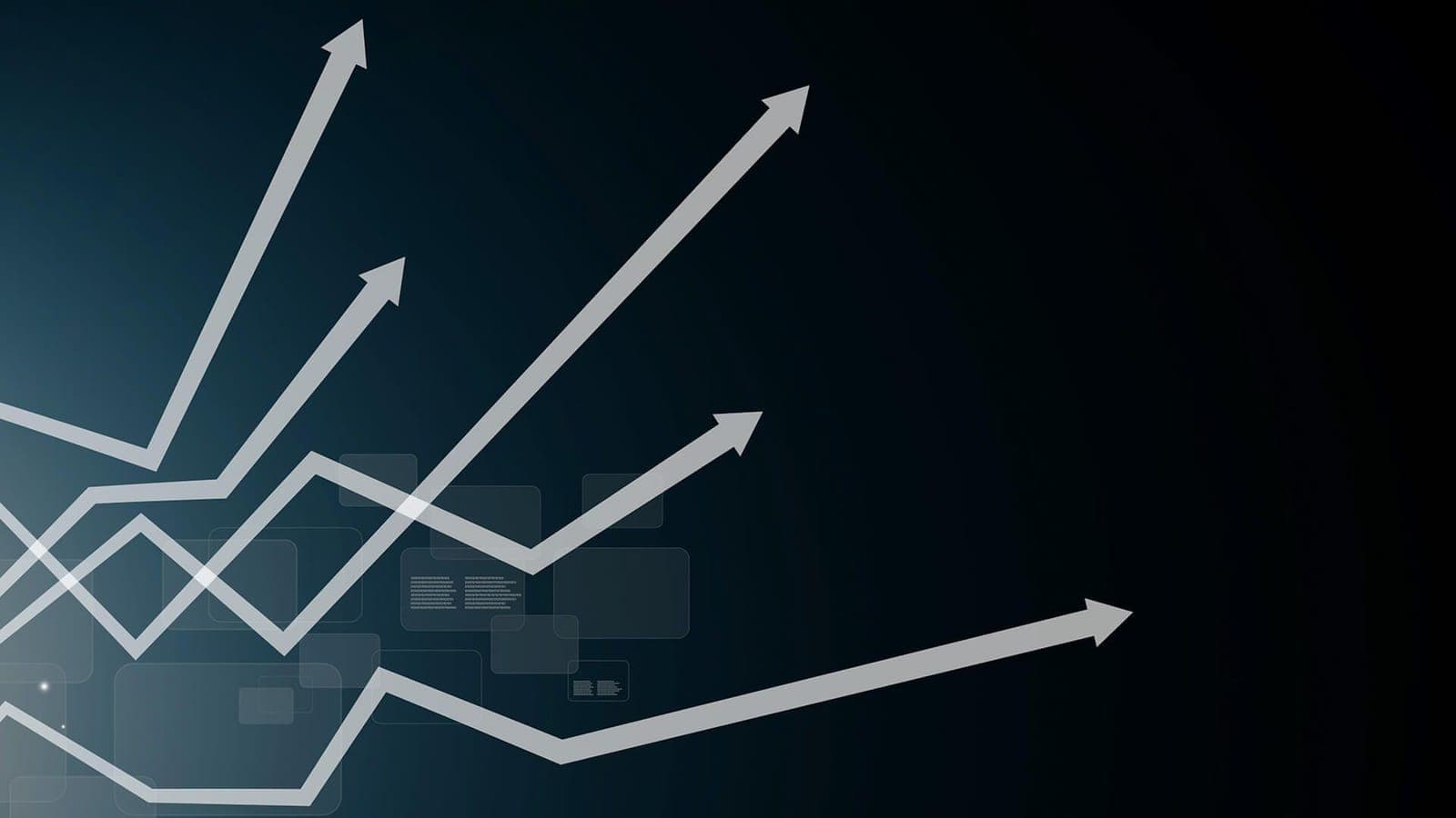 Upward arrows symbolising business and infrastructure growth
