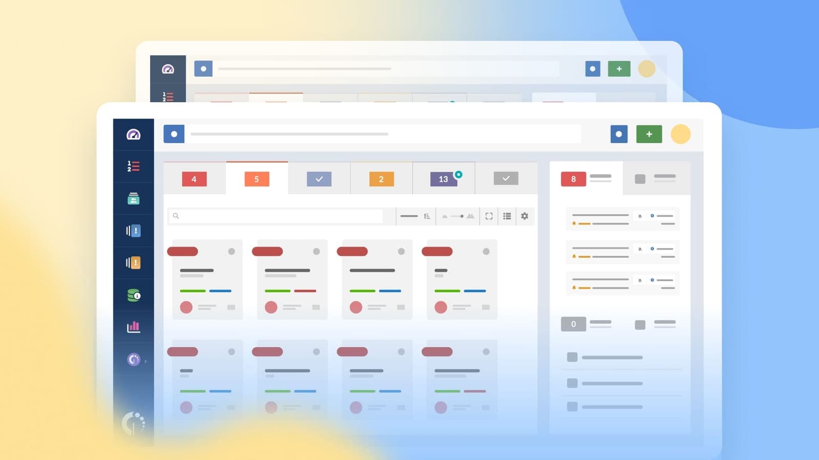 Email-based IT support ticketing system being organised on screen